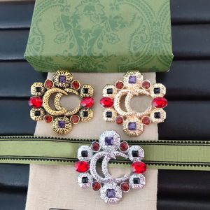 Vintage Design Gold G Brand S Desinger Brosch Women Rhinestone Crystal Letter Brosches Suit Pin Fashion Jewelry Cloth Decoration High