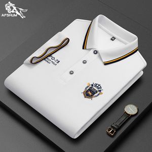 Mens Polos Polo Shirt Summer High Quality Cotton Short Sleeve Solid Embroidery Youth Business Casual M4XL 903 230718