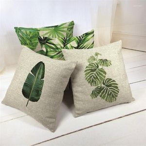 Kudde omslag Afrika Tropiskt regnskogbladstryck Palm Plant Prov Gaming Chair Living Room Garden Home Decor Throw Pillows