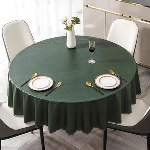 Table Cloth Simple Business Style Solid Color Round Tablecloth Thickened Multicolor Waterproof Oil Resistant Washable Cover