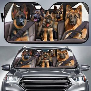 Shade Car Funny 3D German Shepherd Pattern Car Windshield Sunshade Car Accessories Sun Shade Protect Auto Decoration for Men 230718