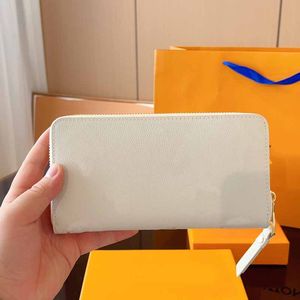 Carteira Bolsa Cartão Bolsa Moeda Longa E Curta Carteira Feminina Clutch Couro Genuíno Leahter Branco Carta Estampada Padrão Bolsa Masculina Bolsa de Alta Qualidade