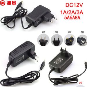 100 PCS Lotto AC 100V - 240V a DC 12V 1A 2A 3A 5A 6A 8A trasformatori di illuminazione Alimentatore per 5050 3528 5630 Striscia LED CCTV US EU 3035