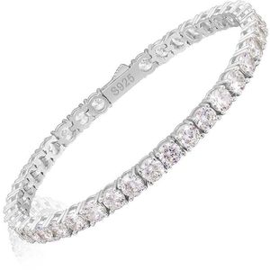 Argento sterling 925 Apo Moissanite Bracciale tennis 5MM Per uomo Per donna Gioielleria raffinata Coppia Argento Oro Per eventi Regalo Lusso Oro bianco Creativo Single