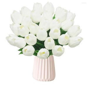 Flores decorativas 20 pçs 34 cm tulipa buquê de flores artificiais seda falsa para decoração de casamento decoração de jardim