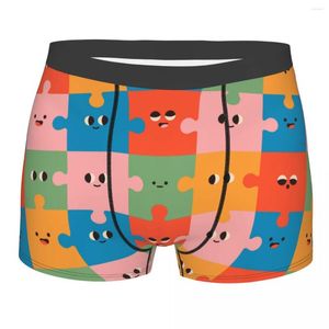 Underbyxor sexiga boxershorts trosor trosor män pussel med ansikten underkläder tecknad stil andas för homme