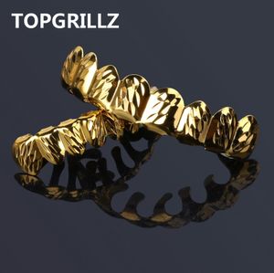 Anéis de botão de sino de umbigo TOPGRILLZ Fit Gold Silver Color D Cut Top Bottom Teeth Grillz Com Silicone Hip Hop Rock Jóias Presente de Natal 230718