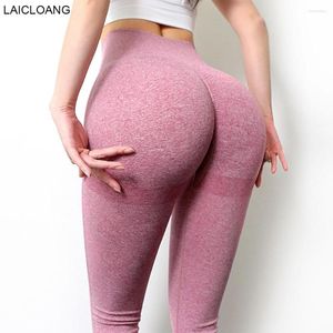 Calça ativa sem costura Legging Scrunch BuLift Women Compression Gym Yoga Tight Tummy Control Non See Through Athletic Sport Pant