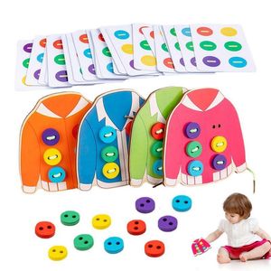 Giocattoli di intelligenza Abbigliamento per bambini Giocattoli di pizzo 3-5 anni Giocattoli Montessori Fine Car Skills Gioco di filo per lo sviluppo precoce e l'istruzione 230719