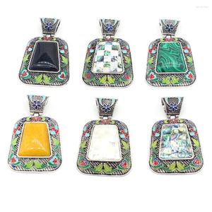 Pendant Necklaces Natural Abalone Shell Stone Pendants Exquisite Trapezoidal Crystal Agates Charms For Jewelry Making Necklace Bracelet Gift