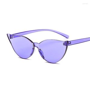 Óculos de Sol Sem Aro Gafa Estilo Feminino Luxo Plástico Óculos de Sol de Uma Peça Feminino Armação Pequena Espelho Oceano Gafas De Sol Mujer