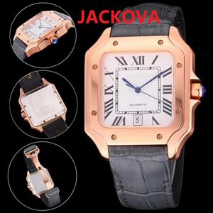 MENS FASCIE MECCANICA AUTOMATICHE OROLOGI AUTOMATICI Presidente Square Roman Designer Rose Gold Watch Man Sapphire Owatches263O