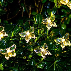 Strings Solar Butterfly Fairy Lights String Garden Outdoor Waterproof Garland Festoon Wedding Holiday Christmas Party DecorationLED LED
