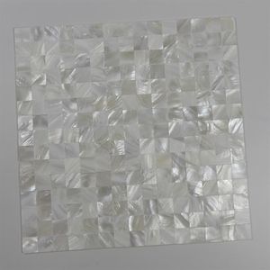 20x20mm white color Mother Of Pearl shell mosaic seamless tile mesh backer Bathroom wall tile #MS123154n