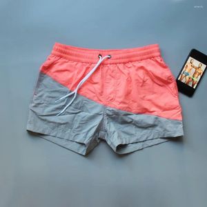 Shorts de banho masculinos bermudas curtas de patchwork de natação de secagem rápida