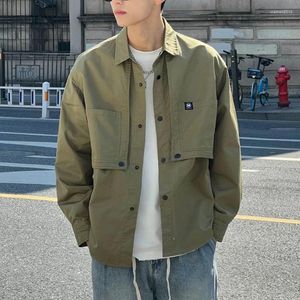 Camicie casual da uomo Primavera Autunno Camicia a maniche lunghe Uomo Cotone Moda coreana Bottoni oversize Giacca Abbigliamento uomo di alta qualità 2023