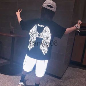 T-shirts Baby Boy Girl Luminous TShirt Cotton Toddler Teengager Kids Wing Tshirt Summer Short Sleeve Casual Wear 114Y x0719