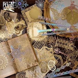 Gift Wrap 10Pcs/Lot Hollow Embossed Golden Lace Paper Fresh Journal Diary DIY Scrapbooking Material Decoration Craft Sticker