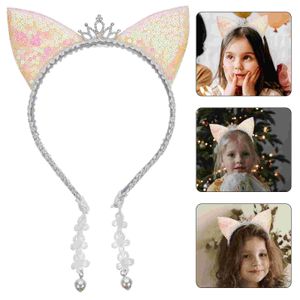 Headwear Hair Accessories Cat Ear Hairband Glitter Headband Sequin Ears Bridal Headpieces Wedding Crown Sequins Pearl Headband 230718