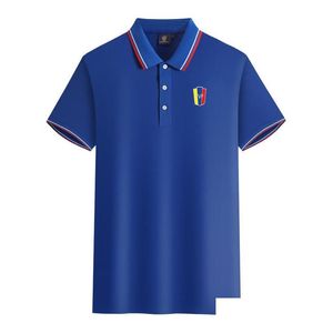 Polo da uomo Venezuela Squadra nazionale di calcio Uomo e donna S Cotone mercerizzato Manica corta Risvolto T-shirt sportiva traspirante Logo Can Dhqhn