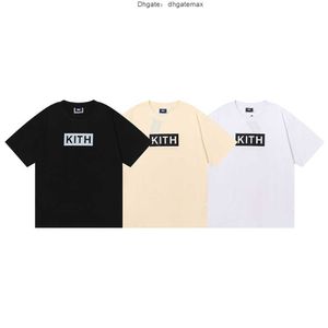 Men's T-Shirts Niche beauty trend KITH BOX simple solid color printed high-quality short sleeved T-shirt for men and women