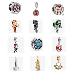 Avenger Hero Infinity Stones dingle charm silverpärlor för smycken tillverkar ordförande 925 pandora armband armband mode je305v