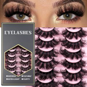 Thick Curled Fluffy Mink False Eyelashes Naturally Soft Light Handmade Reusable Multilayer Flexible Fake Lashes Extensions Full Strip Lashes
