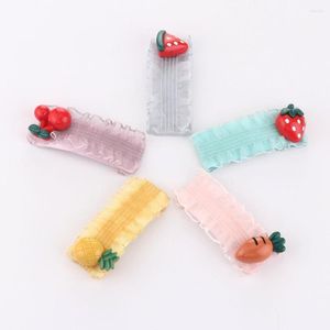 Accessori per capelli 1 paio di fermagli in pizzo per ragazze Bambini Bambini Color caramella Frutta Barrettes alla fragola Copricapo