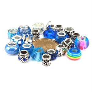 60 pçs liga de resina misturada com contas e pingentes com cores semelhantes em um tema Fit Pandora Pulseira Colar DIY Jóias Femininas PD001-PD0254d