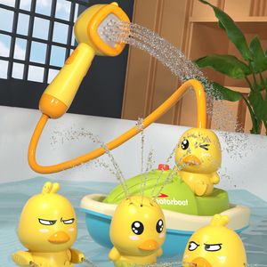 Sand Play Water Fun Baby bath toys electric water spray cute duck bathroom toys children's bath and shower interactive gifts for boys and girls 230719