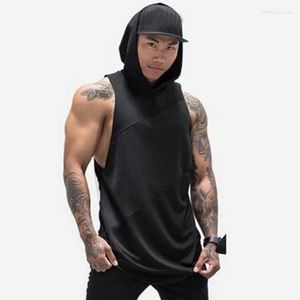 Men's Tank Tops Brand Gyms Top Men Cotton Vest Bodybuilding Muscle Sleeveless Shirt Casual Clothing Singlet Fitness Hooded