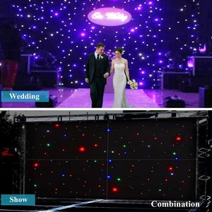 4MX6MTR 스타 클로스 Sparkley Drape RGBW LED 컨트롤러 시스템 2715와 함께 스타 천 배경