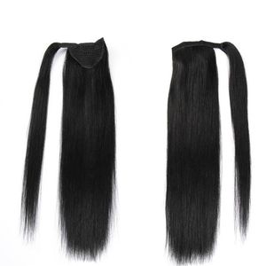 Högkvalitet Hårhårhål för kvinnor Brasilianska Virgin Hor Horse Ponytail Hair Extensions 14-26 tum 2 färger Alternativ243s