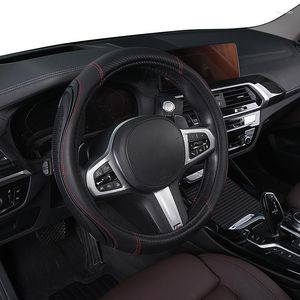 Steering Wheel Covers Universal Microfiber Leather Car Fit Size M 37-38cm /14.5-15inch Anti-slip Breathable Black Red