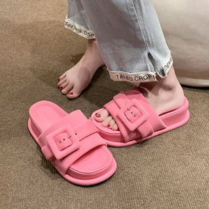 Slippare Summer Women Platform Shoes Mules Flip Flops Street Sandals Clogs Flat 2023 Fashion Design Casual For Female 230718