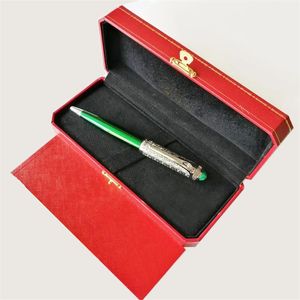 GiftPen 5A Luxury Classic Green Blue Lackeer Barel Barlel Barel Pen Quality Silver Golden Clip Writing Smooth Office School Station2461