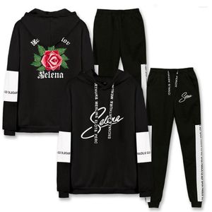 Herren Trainingsanzüge 2023 Selena Quintanilla Cool Print Raglan Sweatshirt Anzüge Harajuku Winter Sport Stilvolle Hoodies Lange Hosen Sets Kawaii