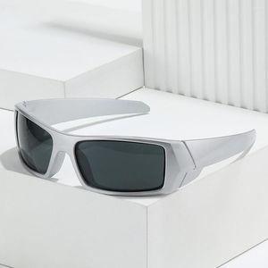 Sunglasses 1PC Unisex Wrap Around Y2K Futuristic Outdoor Cycling UV400 Sun Glasses Trendy Shades Vintage Punk Goggle Eyewear