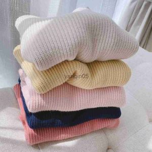 Pullover Children's Long-sleeved Sweater Round Collar Knitting Thickening Tops Infants Girls Boys High Quality Autumn Winter Kids HKD230719