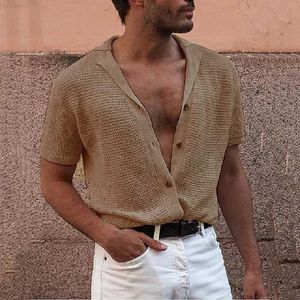 Мужские свитера моды мужская случайная шорт-рукава