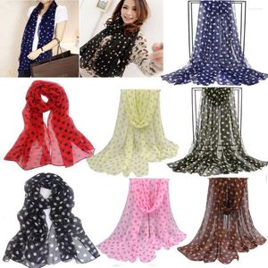 Bandane Capelli morbidi Sciarpe Hijab Sciarpa Fascia Fazzoletto da collo Avvolge la testa Polka Dot Ladies Scialle da donna Seta