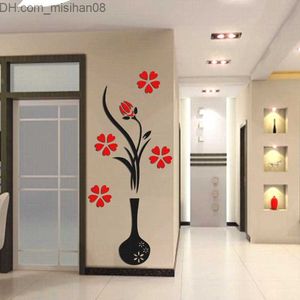 Adesivi murali Moda fai da te Home Decor 3D Vaso Fiore Albero Cristallo Arcylic Wall Stickers Art Decal Z230719