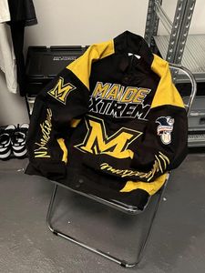 Kurtki męskie gmiixder amerykańska kurtka wyścigowa uliczna mężczyźni kobiety fajne niszowe haft motocyklowy baseball mundur unisex punk liter streetwear 230718