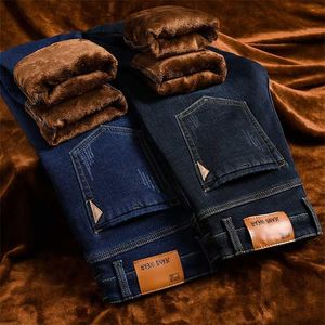 Зимние мужские теплые джинсы для джинсов Business Fashion Hulten Denim Bonders Fleece Estance Binds Brants черный синий 2201182326