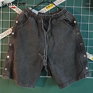 Jeans Masculino Supzoom Chegada com Zíper Calça Cargo Sólida Shorts Cor Clara Lavagem Macacão Tubo Reto Robin Casual Masculino