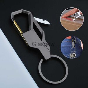 Car Key 1Pc Classic Men Mini Knife Folding Keychain Multifunctional Waist Mount Carabiner Key Chain Car Play Key Ring Tool x0718