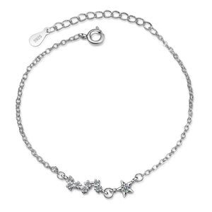 Pulseiras Outros Amuletos Prata Esterlina 925 Para Mulheres Joias Brilhantes Zircônia Estrela Bangles Feminino Acessórios para o Dia dos Namorados PresentesOutros