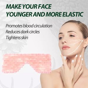 Massageador de olho massageador natural pedra preciosa grânulo jade máscara de sono rosa quartzo ametista promover relaxamento gua sha ferramenta de massagem corporal para a saúde ca