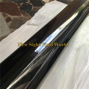 Piano Gloss Black Vinyl Wrap High Gloss SHINY Car Wrap Film Air Bubble Vehicle Wrap Covering Foil245Z