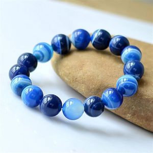 6mm-12mm naturale mare blu agata fili di perline braccialetto fine gemma perline gioielli bracciali per donna regali fabbrica Expert241D
